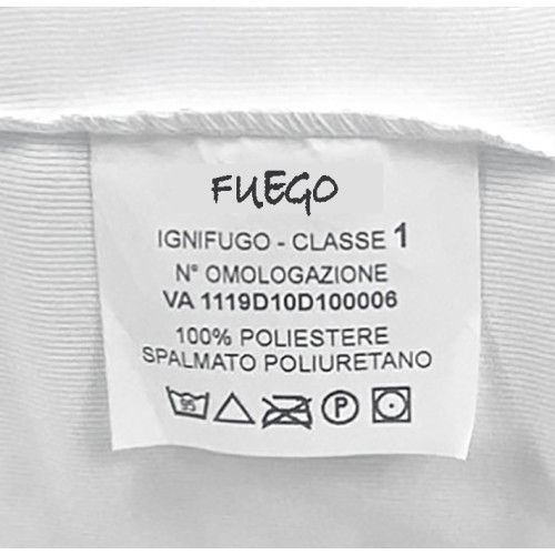 Housse de matelas imperméable « FUEGO » anti-acariens ignifuge classe 1, élastique, ligne hôtelière, fabriquée en Italie