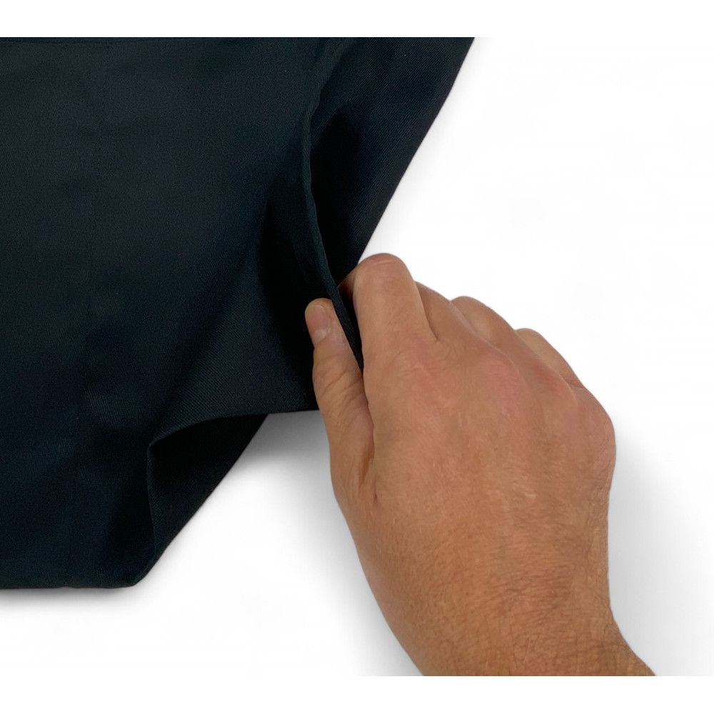 Black Kitchen Apron with Bib and 2 Pockets Alfio, Cotton-Polyester Drill Fabric, Resistant, Made in Italy