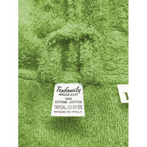 Hellrosa Hi Tech Cotton Frottee Bademantel für Jungen mit Kapuze, 400 gr/qm, Tex Family, Made in Italy