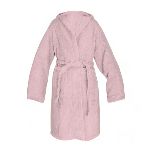 Peignoir en éponge de coton Hi Tech rose clair pour garçon avec capuche, 400 gr/m², Tex Family, Fabriqué en Italie