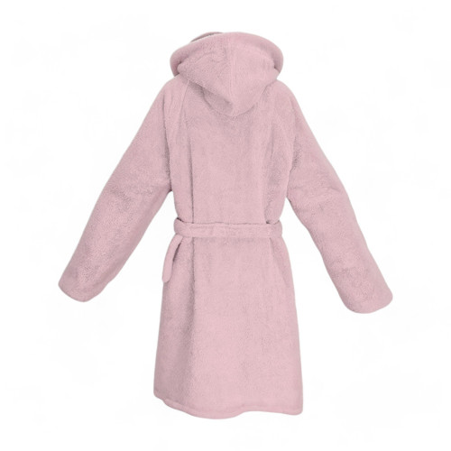 Peignoir en éponge de coton Hi Tech rose clair pour garçon avec capuche, 400 gr/m², Tex Family, Fabriqué en Italie