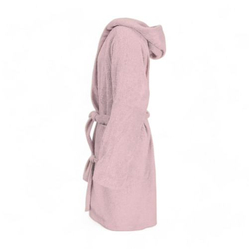 Light Pink Hi Tech Cotton Terry Bathrobe for Boy with Hood, 400 gr/sqm, Tex Family, Made in Italy