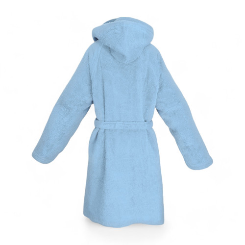 Peignoir en éponge de coton Hi Tech bleu clair pour garçon avec capuche, 400 gr/m², Tex Family, Fabriqué en Italie