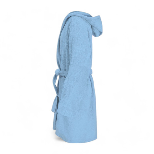 Peignoir en éponge de coton Hi Tech bleu clair pour garçon avec capuche, 400 gr/m², Tex Family, Fabriqué en Italie