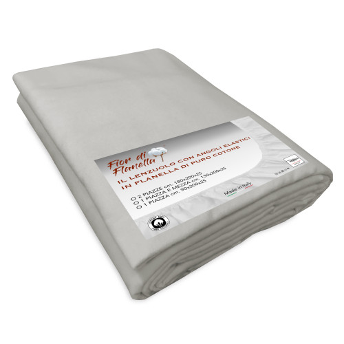 DRAP-HOUSSE EN FLANELLE Flanelle grise Fior di Flonella © TOUTES LES TAILLES