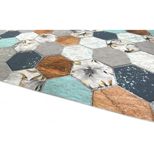 Tapis de cuisine Runner antidérapant lavable Oriente Blu - Chemin de cuisine moderne, facile à nettoyer, fabriqué en Italie