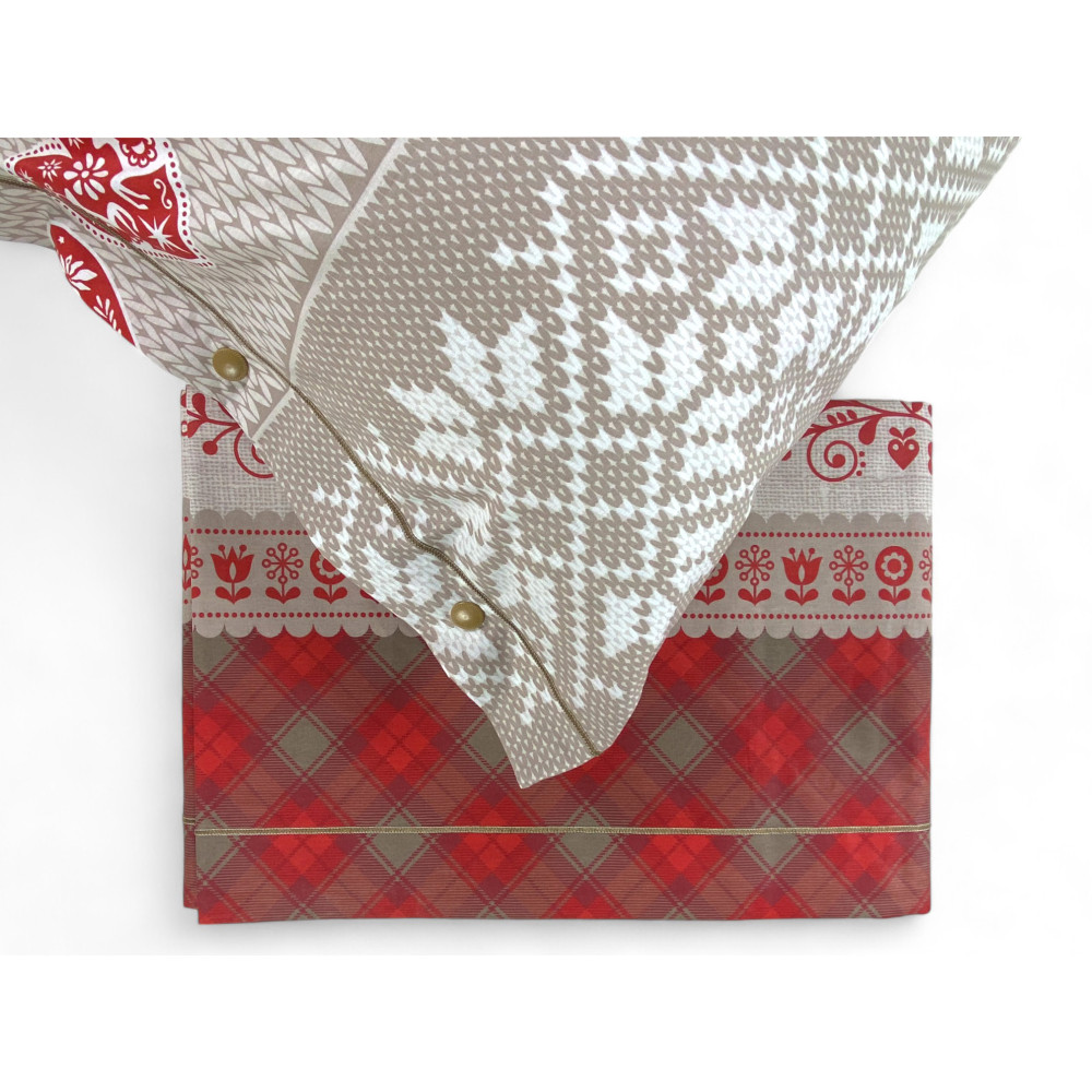 SET sheet TYROLEAN dis. Pure cotton half-barn Made in Italy