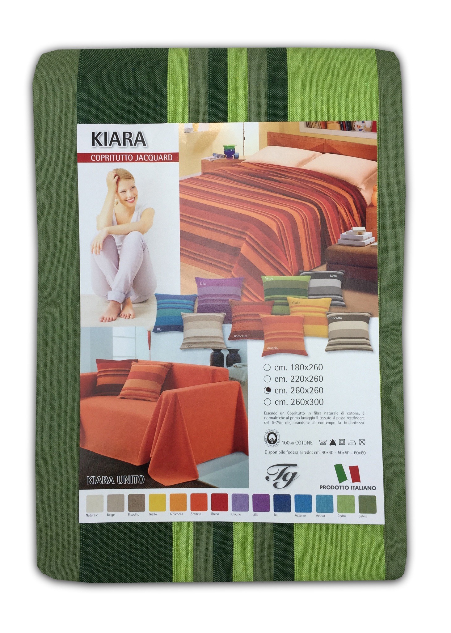 Verde mediatex srl Gran Foulard Sorrento Matrimoniale Telo Arredo 2 Piazze 250x280 Cm Made in Italy 