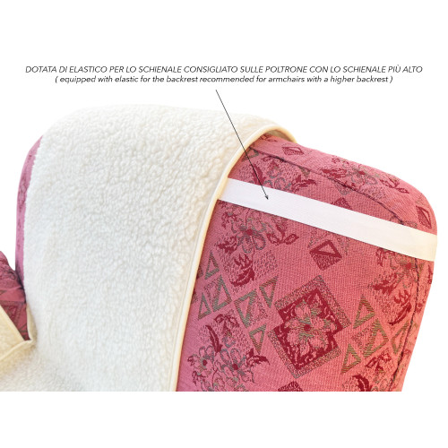 Copripoltrona in pura lana merinos artigianale Made in Italy, con tasche laterali e elastico, regalo perfetto per nonni e papà