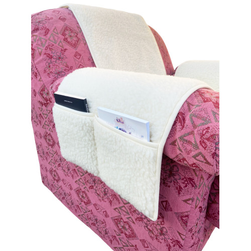 Housse de fauteuil en pure laine mérinos fabriquée à la main Made in Italy, avec poches latérales et élastique, cadeau parfait p