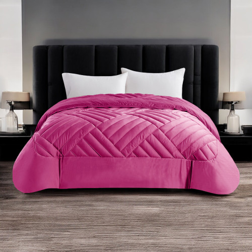 Warm and Soft Feather Effect Double Winter Quilt "Intreccio", in Luxury Velvet, Padding 280g, 260x260 cm