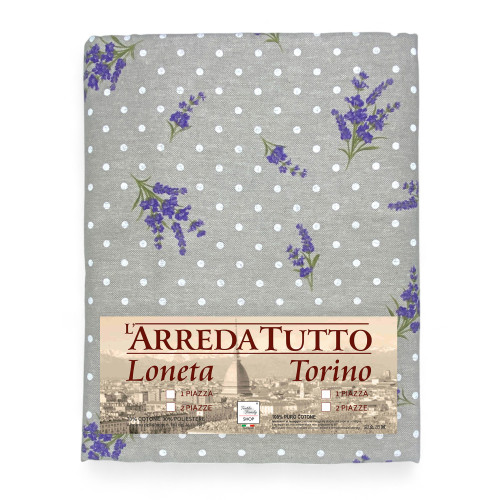 Telo Arredo Cotone Lavanda Provenzale - Tessuto Dory Copritutto, Copridivano, Copriletto, Made in Italy, Resistente ai Lavaggi