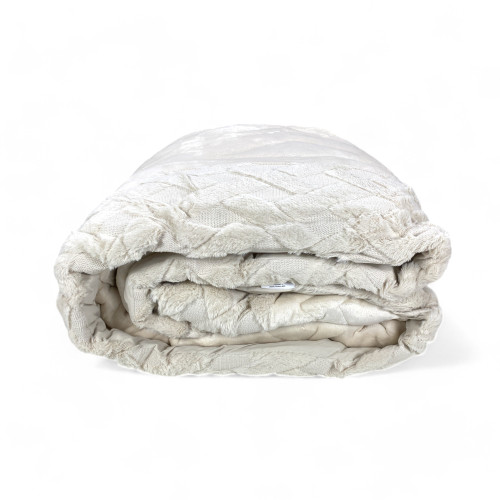 Double Quilt Faux Fur 260x260cm Dubai, Winter Duvet Feather Effect, Padding 300 g/sqm, Velvet Effect