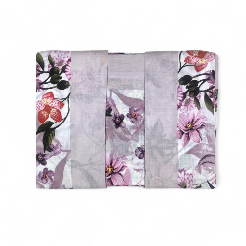 Maxi Pure Cotton Double Bed Set - Floral Design "Giorgia Rosa" Pink Color