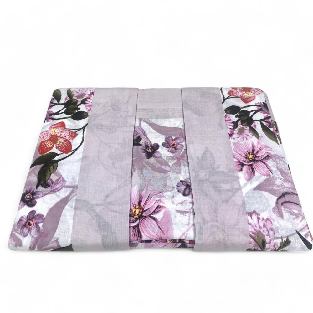 Maxi Juego de Cama Doble de Algodón Puro - Diseño Floral "Giorgia Rosa" Color Rosa