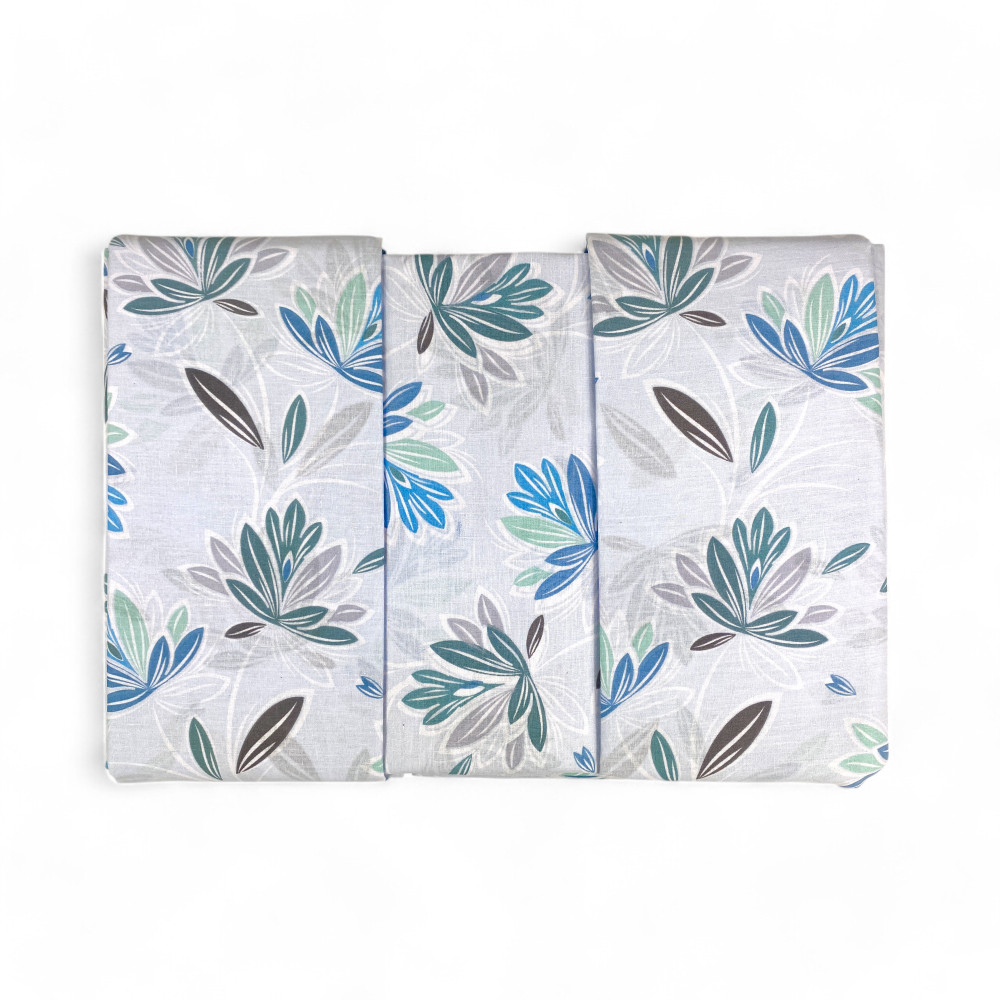 MAXI Pure Cotton Double Bed Set - Modern Design "Elly" Light Blue Color