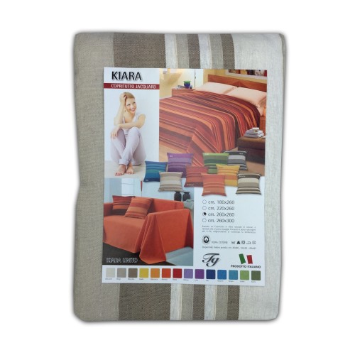 TISSU MEUBLES COPRITUTTO GRANDE ÉCHARPE COUVRE-LIT Couverture de canapé KIARA BEIGE