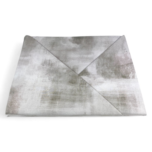 Beige Sleep Time Bettbezug aus Baumwolle, Made in Italy, abstraktes Design, rutschfeste Klappe, maschinenwaschbar