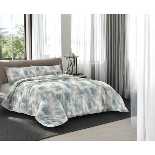 Funda nórdica de algodón Sleep Time Gris Hielo, Made in Italy, Abstracto, Solapa antideslizante, Lavable a máquina