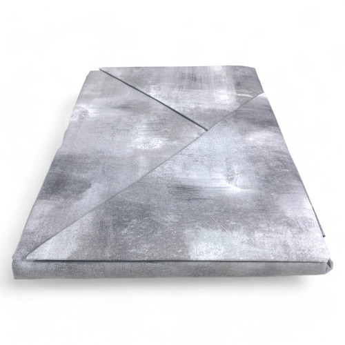 Funda nórdica de algodón Sleeptime gris, Made in Italy, Diseño abstracto, Solapa antideslizante, Lavable a máquina