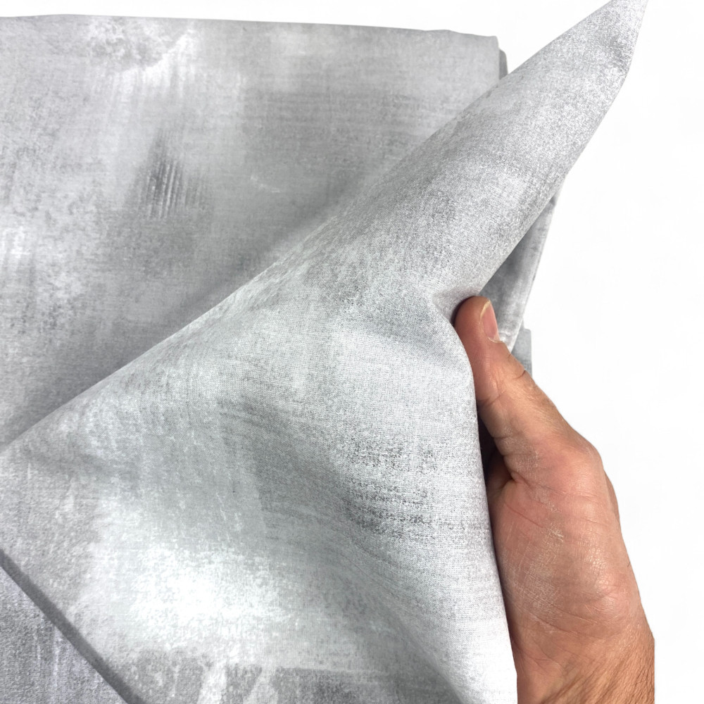 Grauer Bettbezug aus Sleeptime Baumwolle, Made in Italy, abstraktes Design, rutschfeste Klappe, maschinenwaschbar