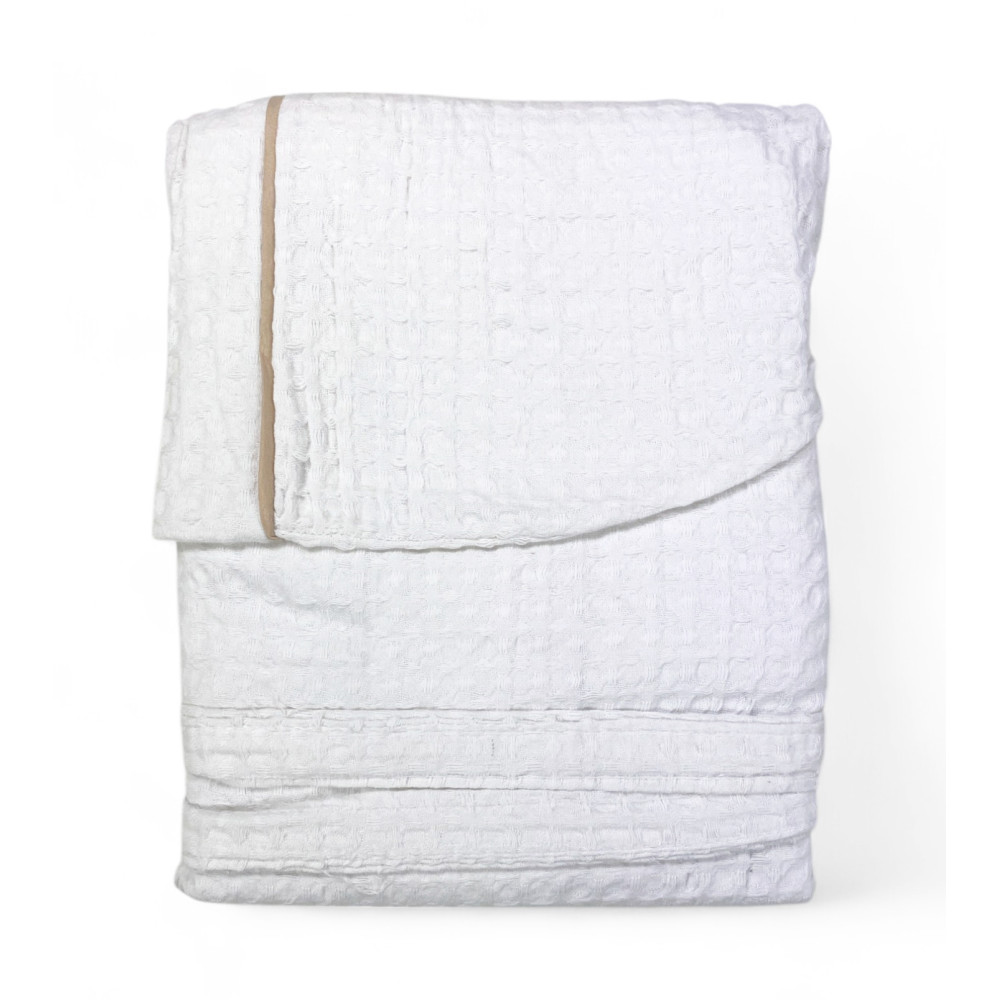 Accappatoio Uomo Donna in Cotone con Cappuccio, BEEApone® Nido d’Ape, Colore Bianco, Asciugatura Rapida, Morbido