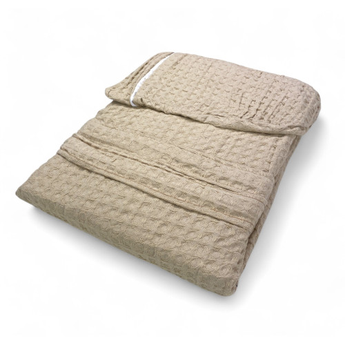 Albornoz de Baño de Algodón para Mujer con Capucha, BEEApone® Panal, Color Beige, Secado Rápido, Suave