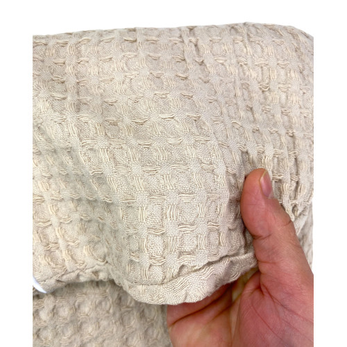 Accappatoio Uomo Donna in Cotone con Cappuccio, BEEApone® Nido d’Ape, Colore Beige, Asciugatura Rapida, Morbido