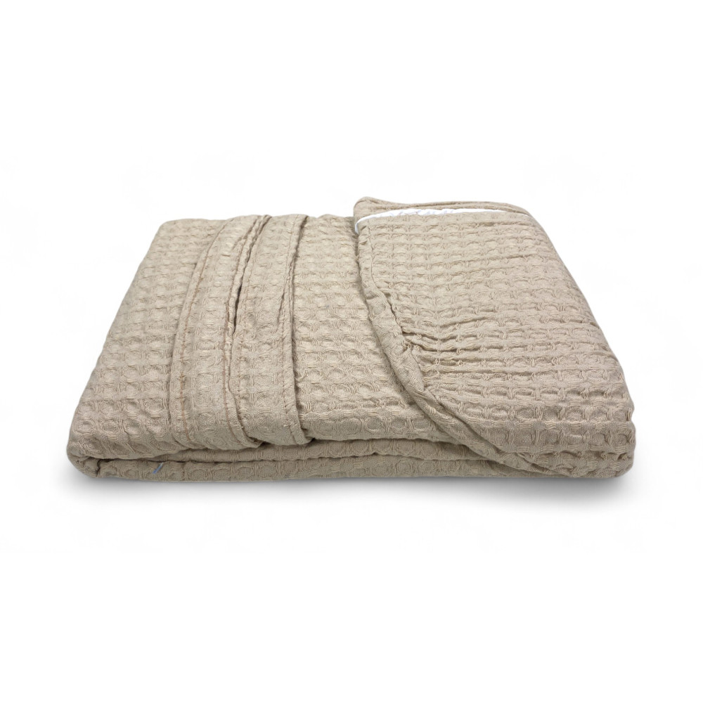 Accappatoio Uomo Donna in Cotone con Cappuccio, BEEApone® Nido d’Ape, Colore Beige, Asciugatura Rapida, Morbido