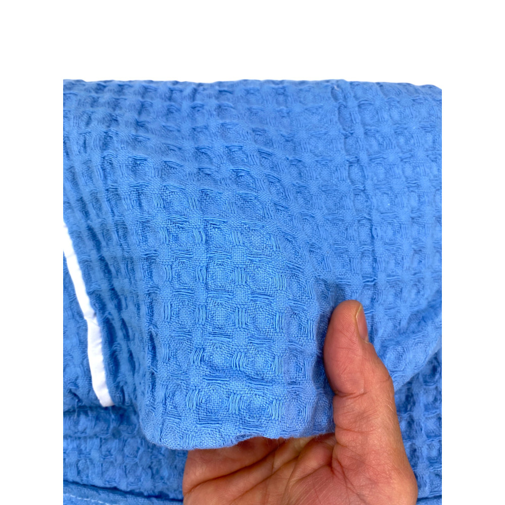 Accappatoio Uomo Donna in Cotone con Cappuccio, BEEApone® Nido d’Ape, Colore Azzurro, Asciugatura Rapida, Morbido