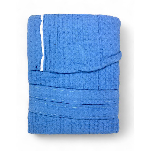 Albornoz de baño de algodón para mujer con capucha, BEEApone® Honeycomb, Azul Claro, Secado Rápido, Suave