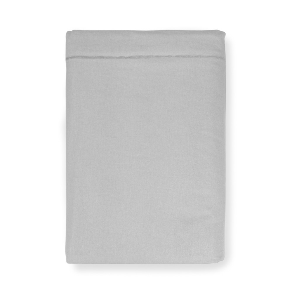 Grey cornerless flannel top sheet - Pure soft cotton | Made in Italy | For Maxi and Oversized Mattresses