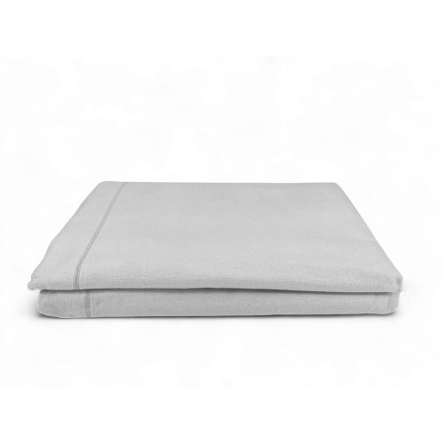 Taupe cornerless flannel top sheet - pure soft cotton | Made in Italy | For Maxi and Oversized Mattresses