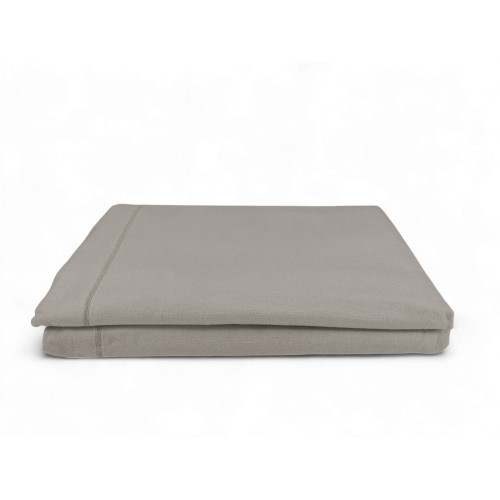 Drap supérieur en flanelle sans coins taupe - pur coton doux | Fabriqué en Italie | Pour matelas maxi et surdimensionnés