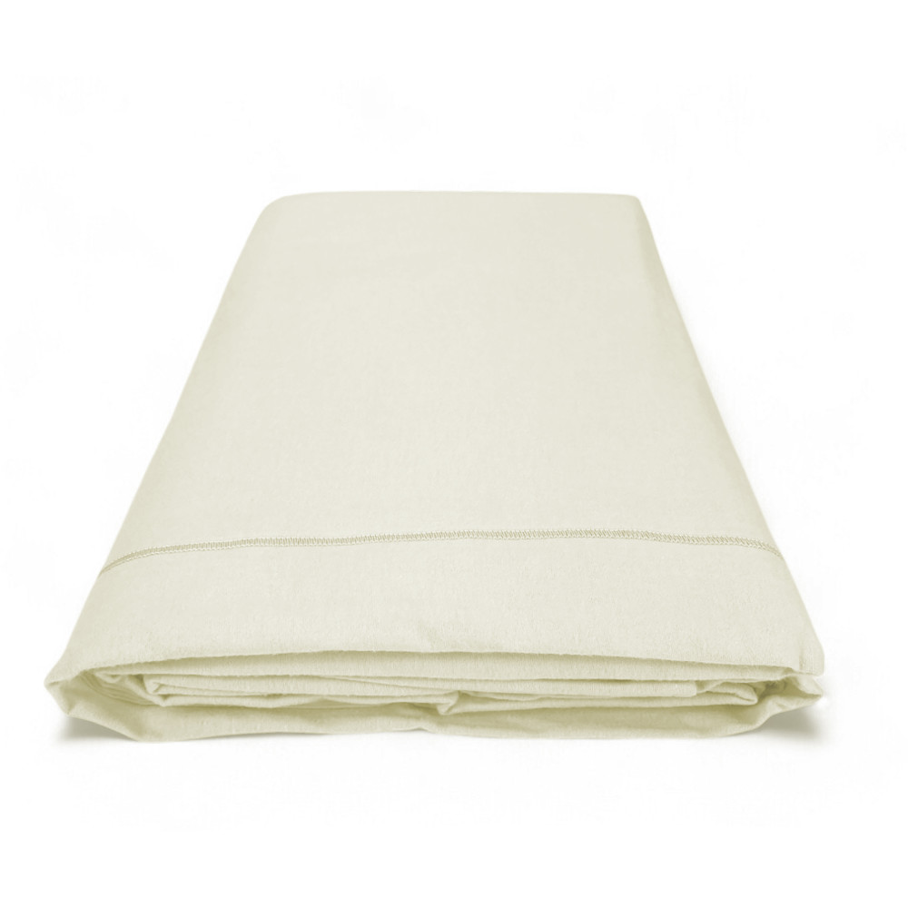 Cornerless flannel top sheet cream color - Soft pure cotton | Made in Italy | For Maxi and Oversized Mattresses