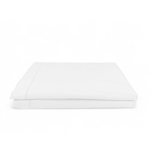 Drap supérieur en flanelle sans coins couleur blanche - Pur coton doux | Fabriqué en Italie | Pour matelas maxi et surdimensionn