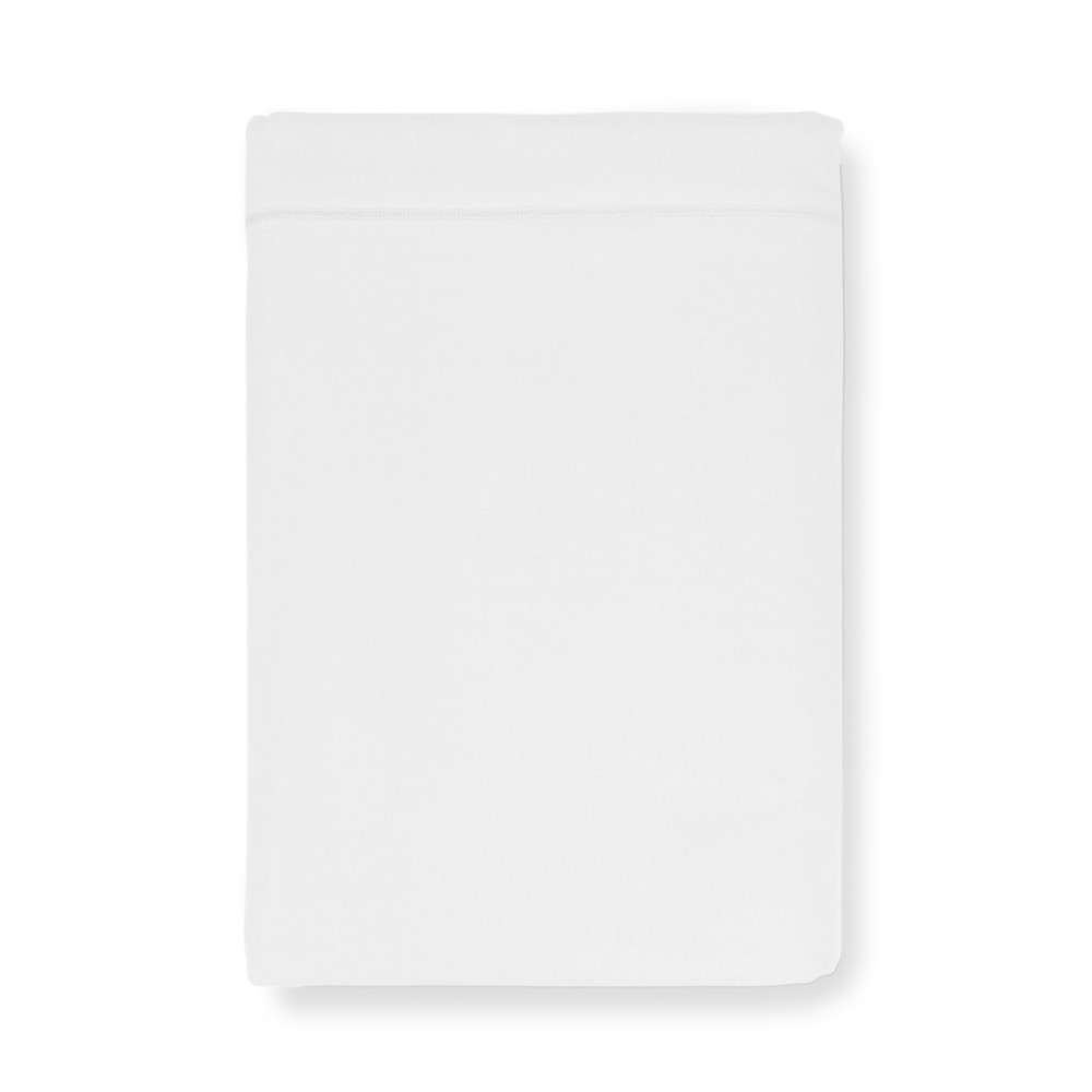 Drap supérieur en flanelle sans coins couleur blanche - Pur coton doux | Fabriqué en Italie | Pour matelas maxi et surdimensionn