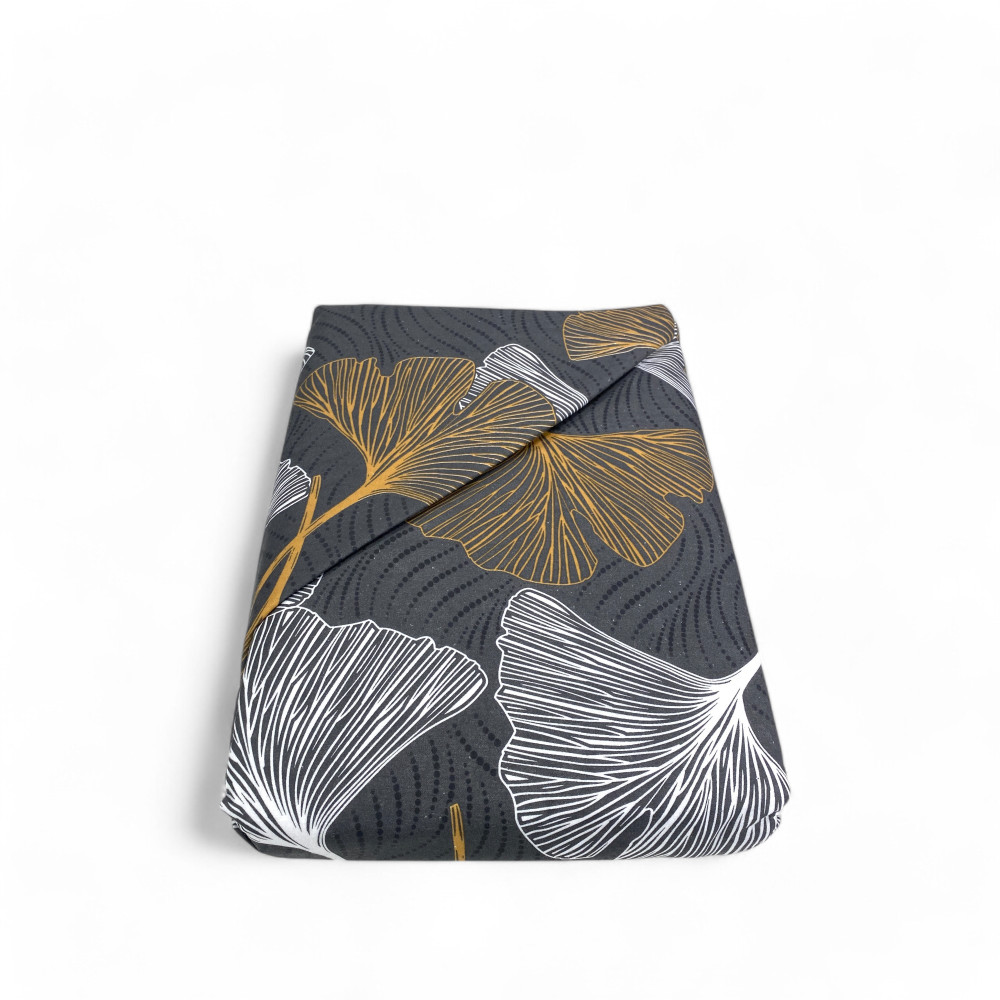 Funda Nórdica Doble Franela 250x200 cm "Sleeping Time" - Pétalos Dorados | Suave, cálido y fabricado en Italia