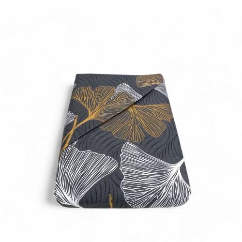 Flannel Double Duvet Cover 250x200 cm "Sleeping Time" - Gold Petals | Soft, Warm and Made in Italy