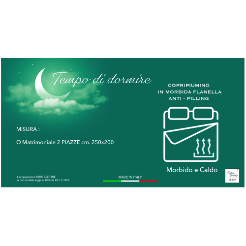 Copripiumino Matrimoniale in Flanella 250x200 cm "Tempo di Dormire" - Petali Oro | Morbido, Caldo e Made in Italy