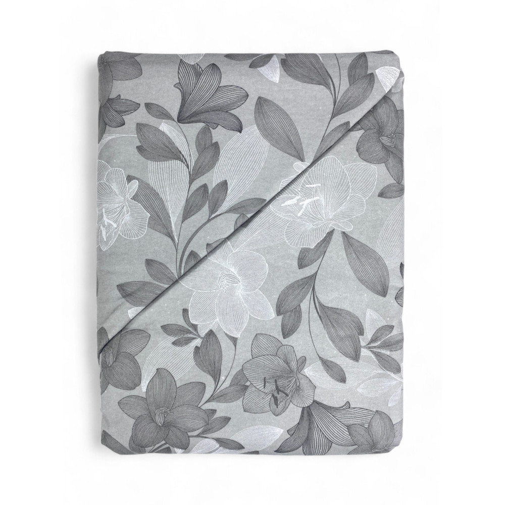 Funda Nórdica Doble Franela 250x200 cm "Sleeping Time" - Grey Flower | Suave, cálido y fabricado en Italia