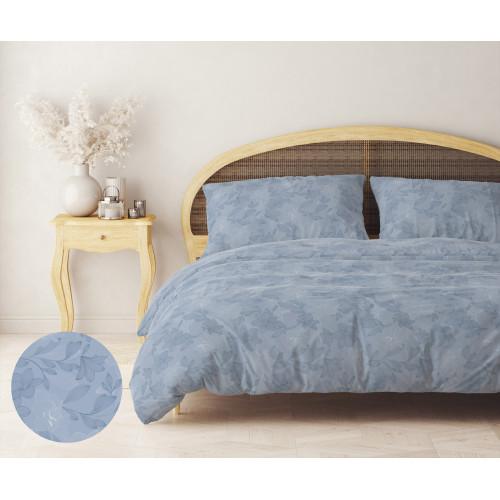 Copripiumino Matrimoniale in Flanella 250x200 cm "Tempo di Dormire" - Fiore Azzurro | Morbido, Caldo e Made in Italy