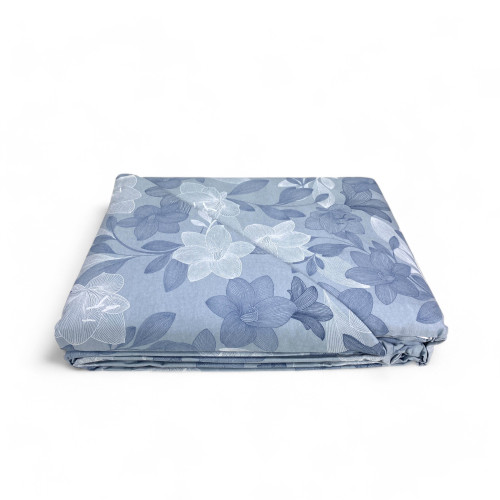 Doppelbettbezug aus Flanell 250x200 cm "Sleeping Time" - Blaue Blume | Weich, warm und Made in Italy