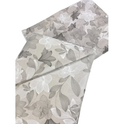 Housse de couette double en flanelle 250x200 cm « Sleeping Time » - Fleur gris tourterelle | Doux, chaud, antiboulochage Fabriqu