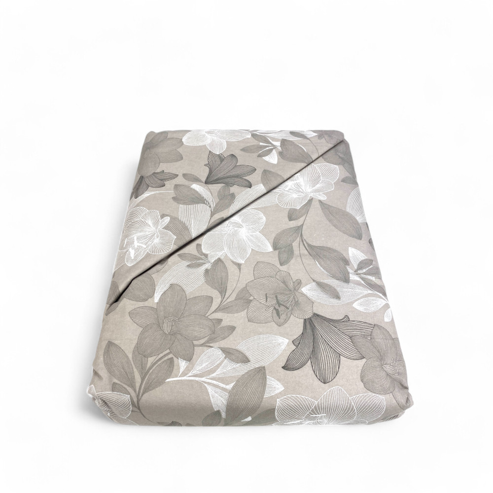 Funda Nórdica Doble Franela 250x200 cm "Sleeping Time" - Flor Gris Paloma | Suave, cálido, antipilling Made in Italy