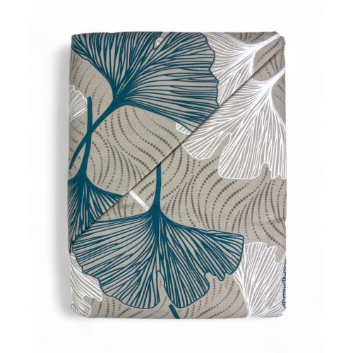 Flannel Double Duvet Cover 250x200 cm "Sleeping Time" - Green Petals | Soft, Warm, Anti-Pilling, Made in Italy