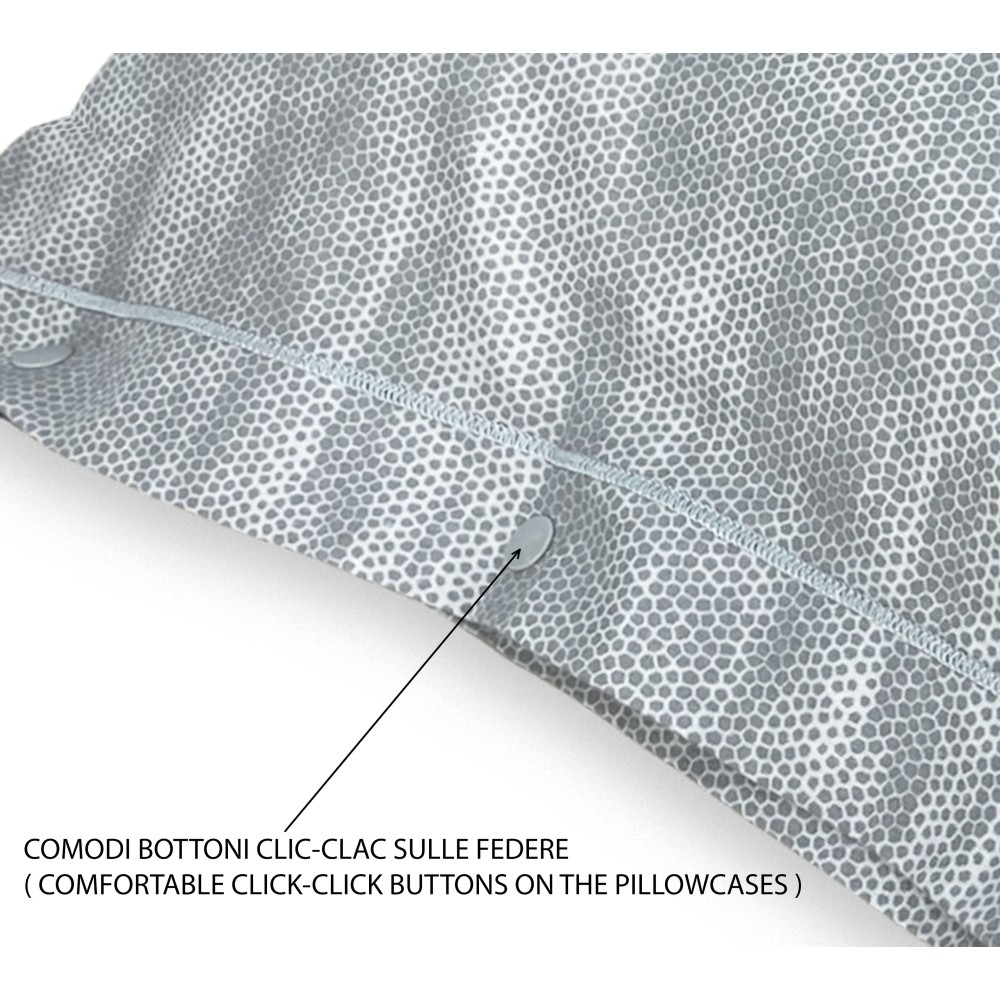 Funda Nórdica Doble Franela 250x200 cm "Sleeping Time" - Niño Gris | Elegante, cálido y hecho en Italia