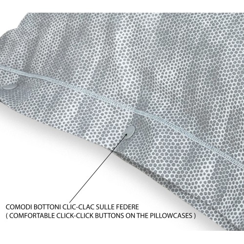 Housse de couette double en flanelle 250x200 cm « Sleeping Time » - Garçon Gris | Élégant, chaleureux et fabriqué en Italie