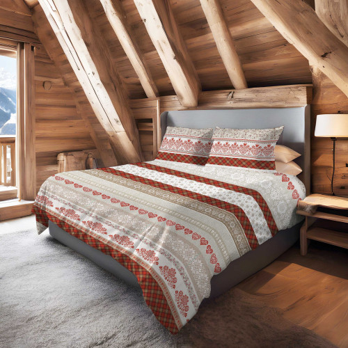 Flannel Double Duvet Cover 250x200 cm "Sleeping Time" - Mezzenile | Tyrolean Style, Warm and Made in Italy