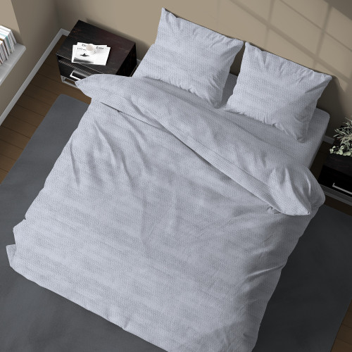 Flannel Double Duvet Cover 250x200 cm "Sleeping Time" - Boy Grey | Elegant, Warm and Made in Italy